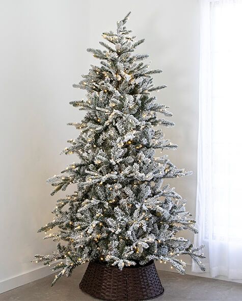 7.5' Indoor LED Flocked Siberian Fir Christmas Tree - Warm White