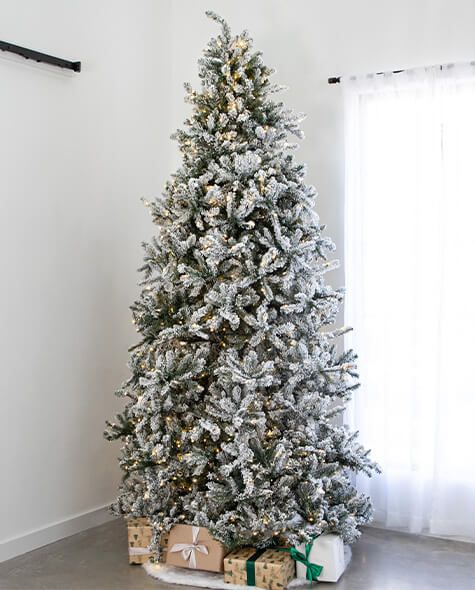 9' Indoor LED Flocked Appalachian Spruce Christmas Tree - Warm White